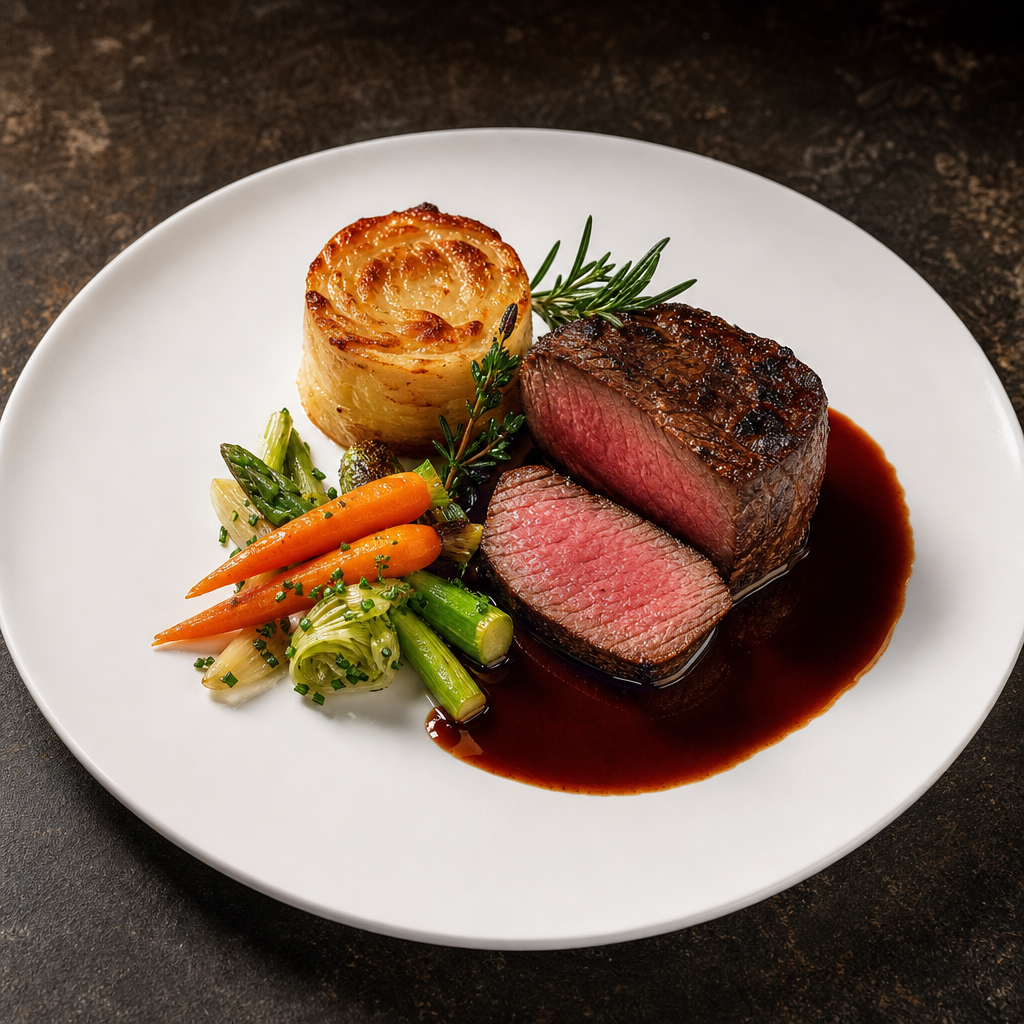 How to plate beef fillet. – Classic elegance